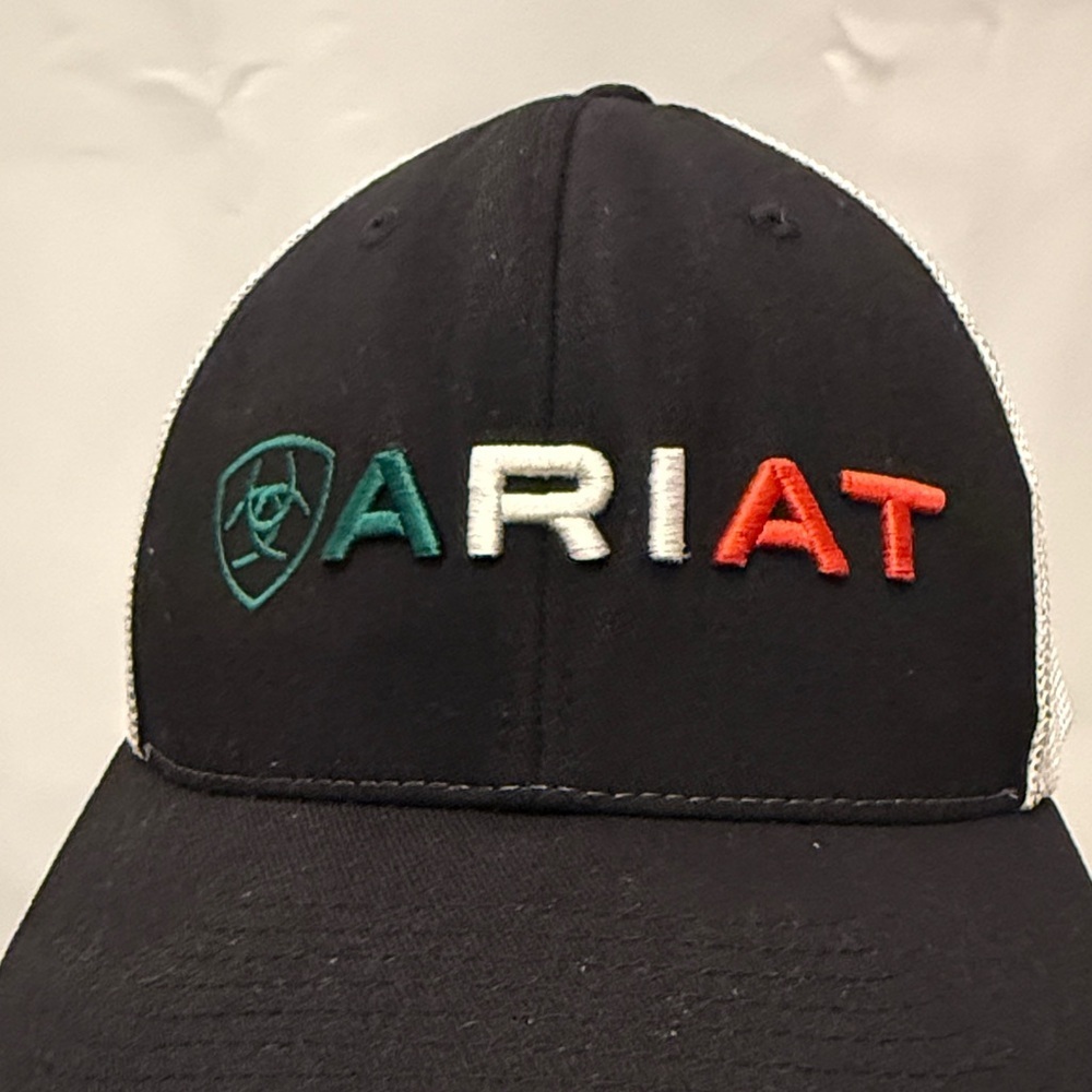 Ariat Black Cap with Mexican flag colors logo - Picture 7 of 12